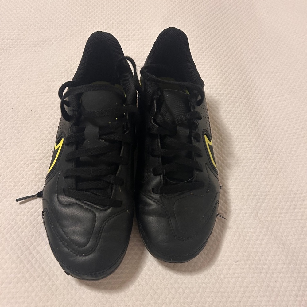 Nike Kids Black Sneakers with Yellow Swoosh